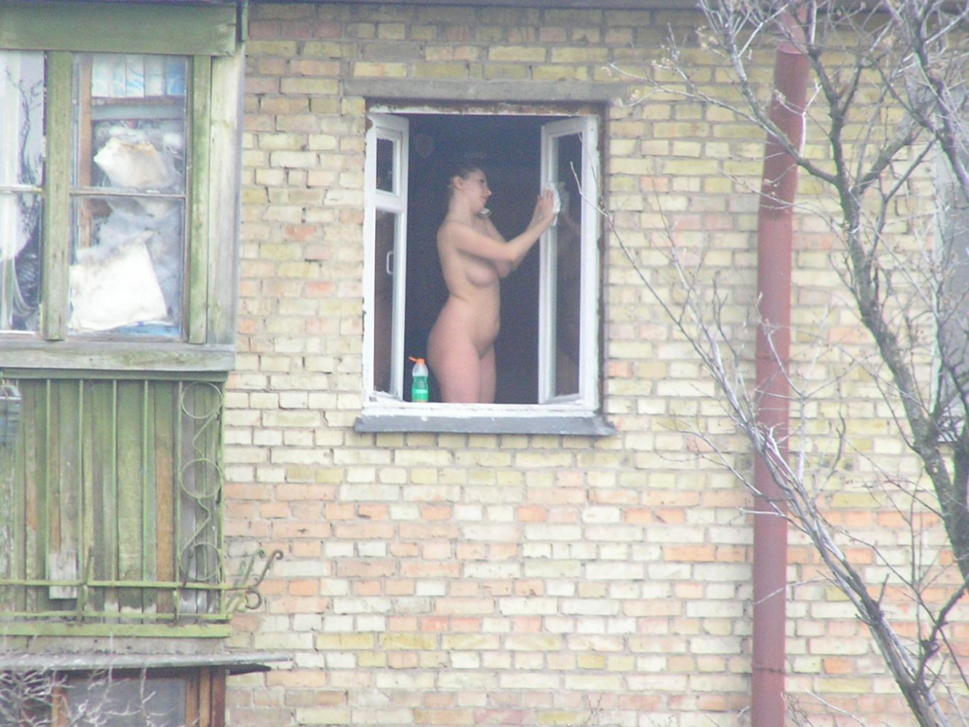 Голые девушки в окне смотреть эротическое видео